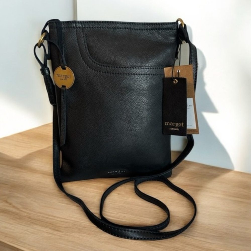 [New] Margot New York Black Leather Crossbody Bag BRAND NEW UNUSED NWT